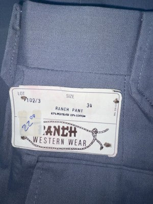 New Vintage Blue Ranch Polyester Pants #P1023 SS-27
