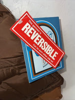 New Men’s Brown Comfy Reversible Puffer Vest Medium #5632 S-605