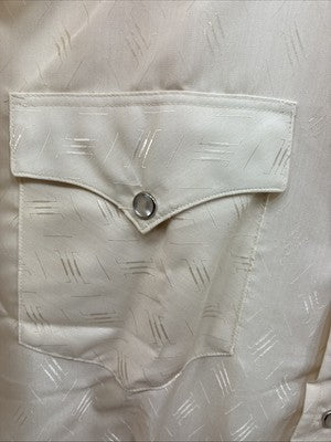 New Men’s H Bar C Tan Designed Long Sleeve Pearl Snap 17 X 34 XL X-104