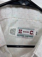New Men’s H Bar C White Dot Design Long Sleeve Pearl Snap 15.5 Medium M-90