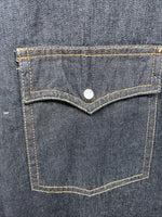New Men’s ELY Cattleman Dark Blue Jean Long Sleeve Pearl Snap XL M-80