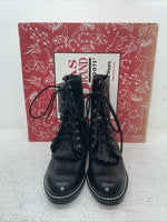 New Youth Black Lace Up Texas Brand Cowboy Boots. B 1350 5 D. 2-163