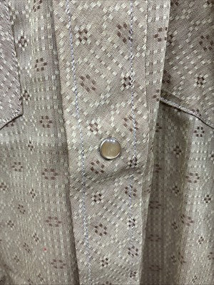 New Men’s Tem Tex Green Design Long Sleeve Pearl Snap 15 X 33 Medium Q-110