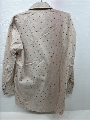 New Men’s Dickson Jenkins Tan Floral Long Sleeve Pearl Snap 17.5 XL AA-29