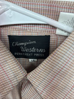 New Women’s Champion Western Plaid Long Sleeve Pearl Snap Size 14 II-71
