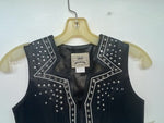 New Women’s Black 1849 Authentic Ranchwear Cut Off Zip Up Vest S #77872 3B-70