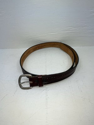 New Cherry Black Genuine Leather Tooled 34” Belt #591 JJ-32