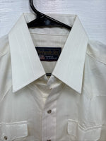 New Men’s Panhandle Slim Off White Long Sleeve Pearl Snap 16 Large Q-80