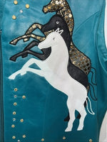 New Women’s Turquoise 1849 Authentic Ranchwear Horse Vest XL #3729 WW-32