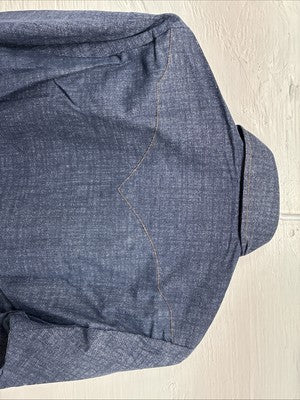 New Men’s LongHorn Blue Jean Long Sleeve Pearl Snap 14 Small AA-100
