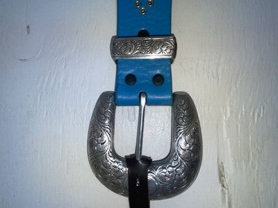 New Blue Genuine Leather Nocona Silver Bling XX Belt #N3431617 NN-135