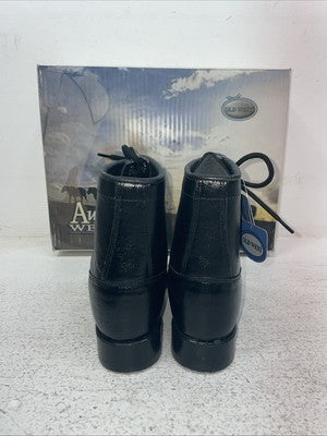New Kids Black Lace Up Old West Cowboy Boots. 5110 2. 23-141