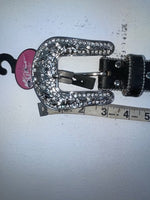 New Black Genuine Leather Blazin Roxx Silver Bling Cross XL Belt #N3510401 Z-66