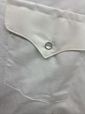 New Men’s Panhandle Slim White Designed Long Sleeve Pearl Snap 19 3XL M-81