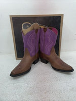 New Kids Purple With Fringe Ariat Cowboy Boots. 10012797 1.5 1 1/2 M. 23-107