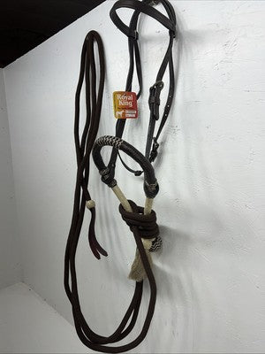 New Royal King Brown Bit Less Bridle #45-296-32-0 W-2