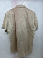 New Men’s ELY Cattleman Tan Short Sleeve Pearl Snap 16 Large AA-13