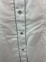 New Women’s White Horse Floral Embroidered Long Sleeve Pearl Snap XL II-33