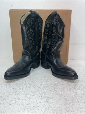 New Kids Black Bronco Cowboy Boots. C 1890 12.5 12 1/2 D. 23-17