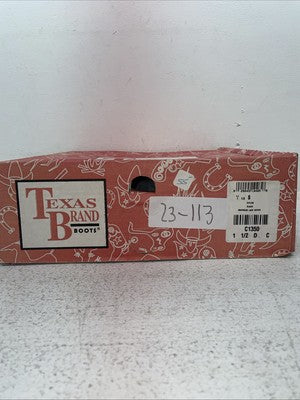 New Children’s Black Lace Up Texas Brand Cowboy Boots. C 350 1.5 1 1/2 D. 23-113