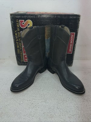 New Youth Gray Texas Brand Cowboy Boots. 3205 4.5 4 1/2 D. 22-109