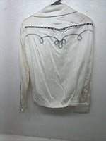 New Women’s White HbarC California Ranchwear Long Sleeve Shirt Medium WW-17