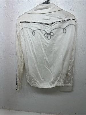 New Women’s White HbarC California Ranchwear Long Sleeve Shirt Medium WW-17