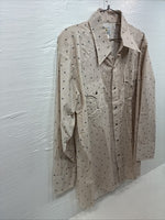 New Men’s Dickson Jenkins Tan Floral Long Sleeve Pearl Snap 17.5 XL AA-29