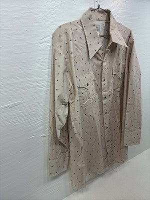 New Men’s Dickson Jenkins Tan Floral Long Sleeve Pearl Snap 17.5 XL AA-29
