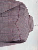 New Men’s Champion Western Burgundy Plaid Long Sleeve Pearl Snap XL M-100