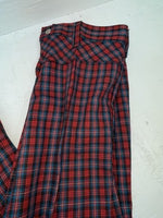 New Vintage Blue And Red Plaid Polyester Pants #5423719 3A-125