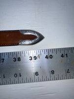 New Brown Genuine Leather Nocona Silver Pendent 32” Belt #N2427002 JJ-30