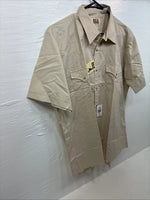 New Men’s ELY Cattleman Tan Short Sleeve Pearl Snap 16.5 Large CC-7