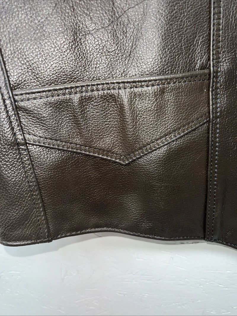 New Western Express Men’s Brown Leather 3XL Vest QQ-23