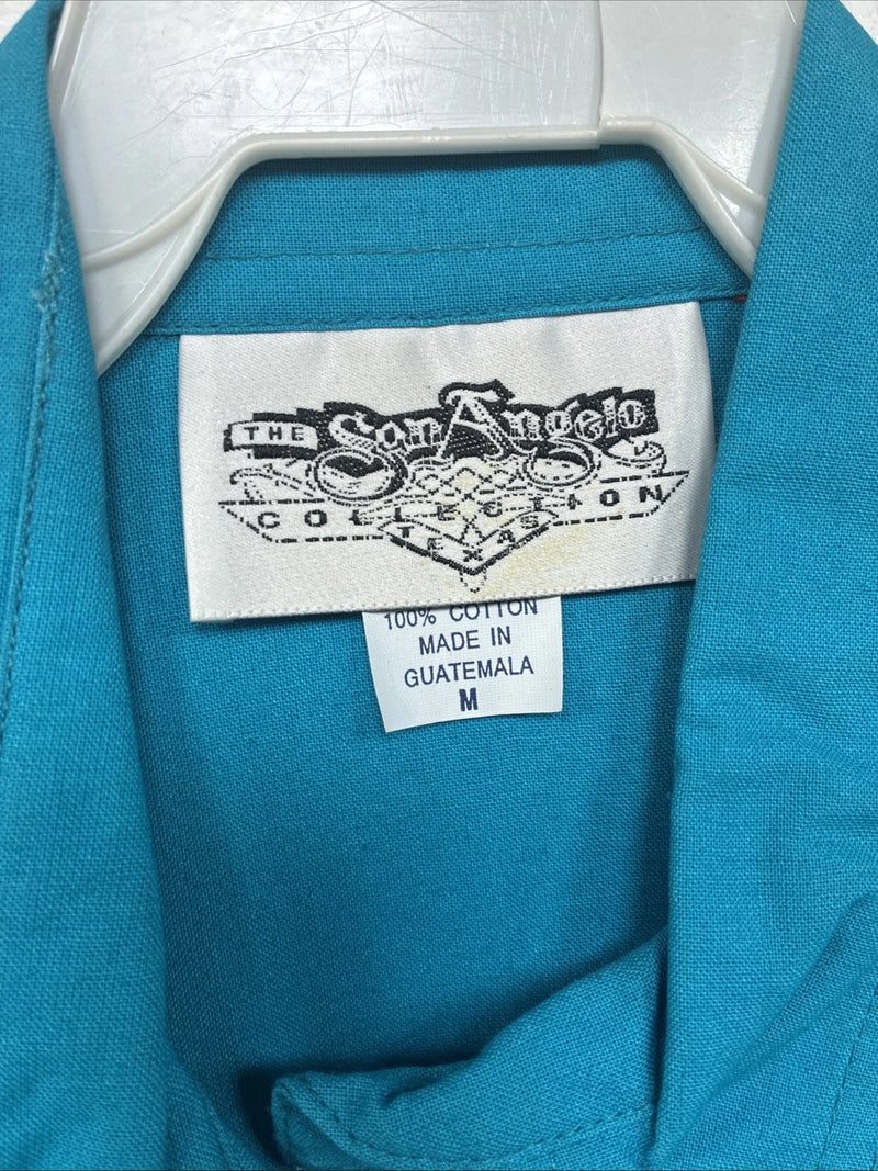 New Women’s San Angelo Blue Long Sleeve Button Up Medium MM-109