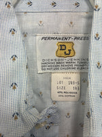 New Men’s Dickson Jenkins Blue Floral Short Sleeve Pearl Snap 14.5 Small V-62