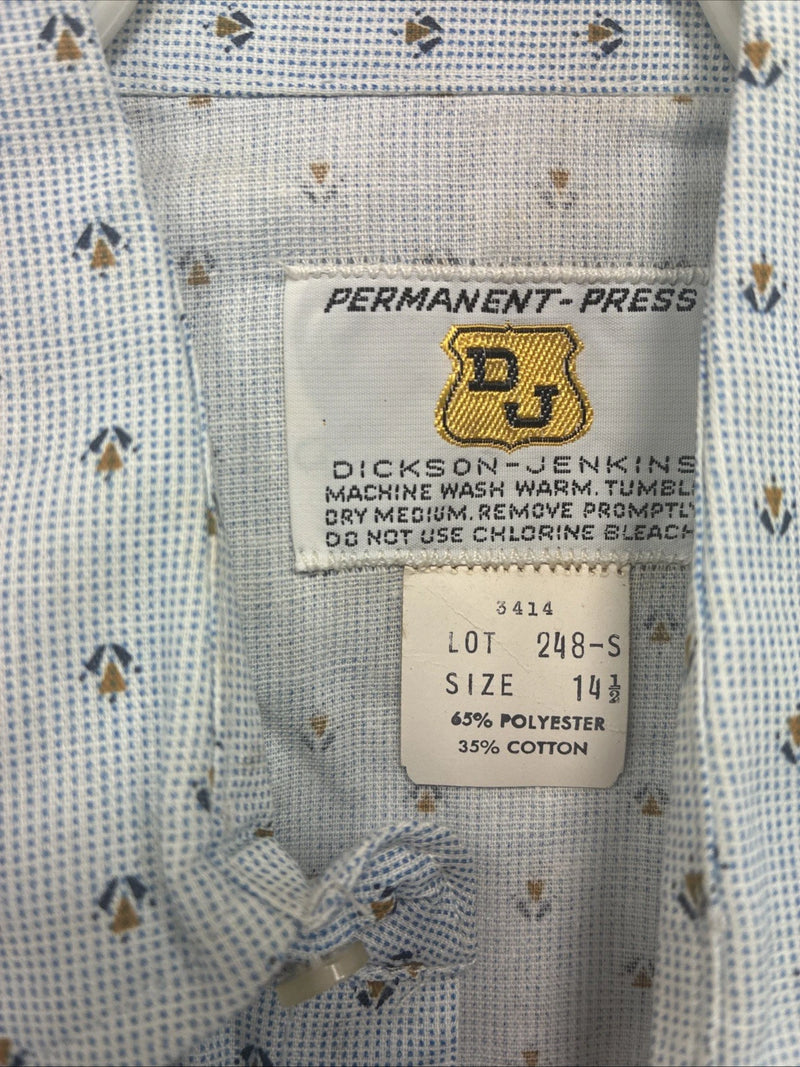New Men’s Dickson Jenkins Blue Floral Short Sleeve Pearl Snap 14.5 Small V-62