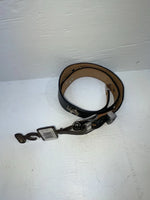 New Black Genuine Leather Nocona Silver Pendent 32” Belt #K411 Z-149