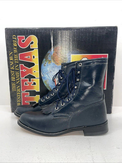 New Women’s Navy Texas Brand Cowboy Boots. 4445 8 M. 16-18