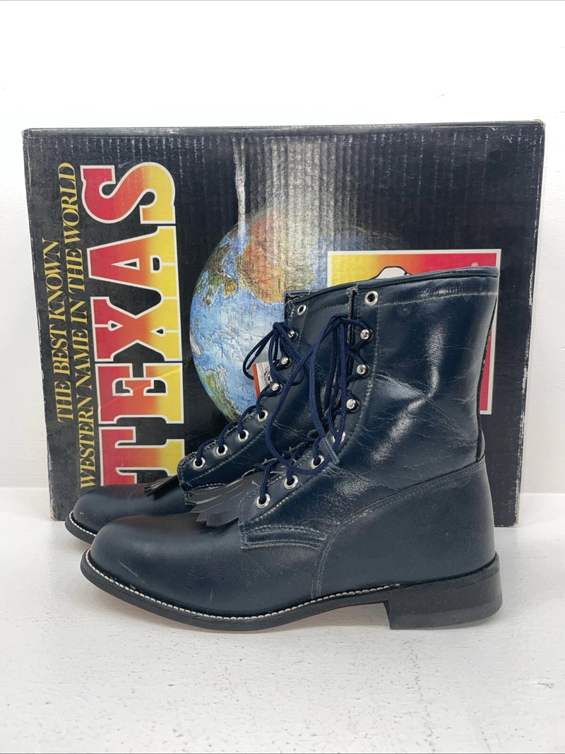 New Women’s Navy Texas Brand Cowboy Boots. 4445 8 M. 16-18