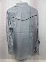 New Men’s ELY Diamond Gray Eagle Design Long Sleeve Pearl Snap Large CC-64
