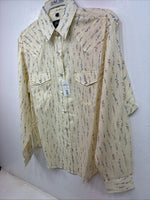 New Women’s White Horse Yellow Floral Long Sleeve Pearl Snap Medium YY-126