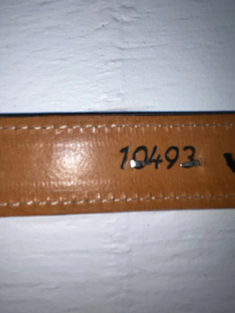 New Blue Genuine Leather Wright Silver Pendent 32” Belt #10493 Z-128