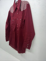 New Men’s Red Karman Western Wear Pearl Snap Shirt. 14.5 X 34 Small A-175