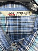 New Women’s Cumberland Blue Purple Plaid Long Sleeve Pearl Snap Size 1X TT-114