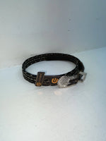 New Black Genuine Leather Chambers Braided 30” Belt #W7517 Z-44