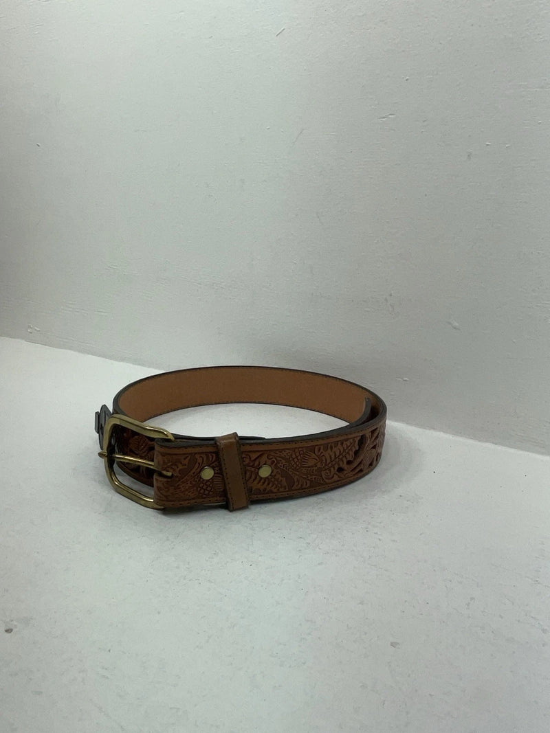 New Brown Genuine Leather Circle Y Tooled 30” Belt #9290 Z-94