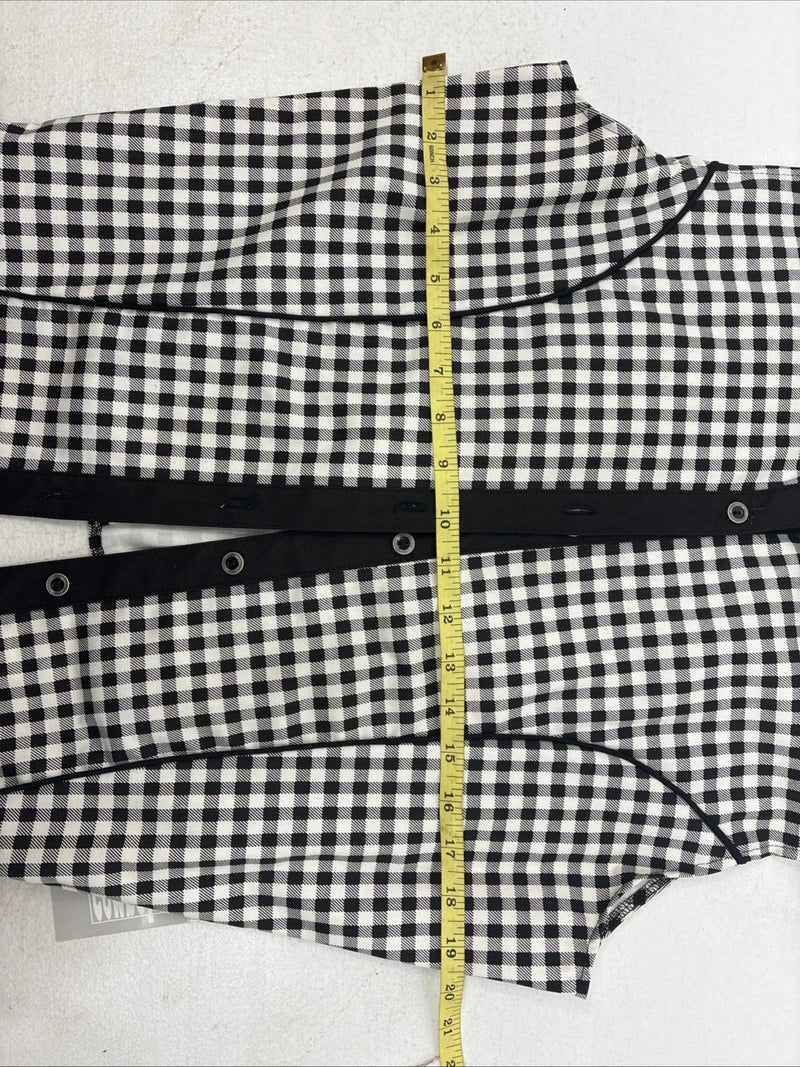 New Women’s Cowboy Threads Black White Design Sleeveless Button Up Medium YY-88