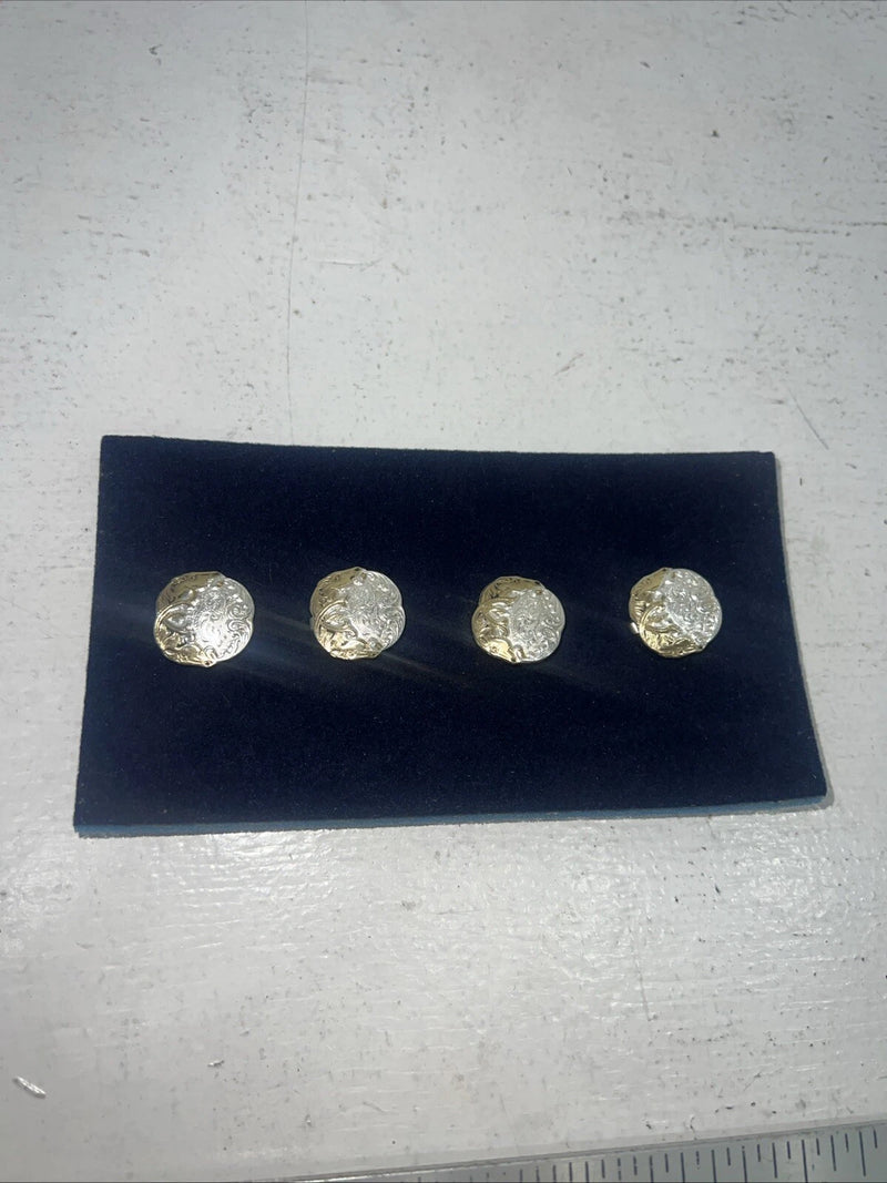 New Women’s Montana Silversmiths Gold/silver Button Covers-Filigree BN627 A-2
