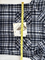 New Kids ELY Cattleman Black Plaid Long Sleeve Pearl Snap Size 5 DD-149